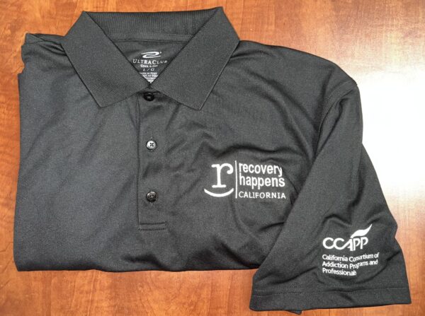 Black CCAPP Recovery Happens California Polo Shirt - Image 3