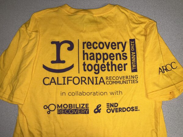 Gold 32nd Annual Recovery Happens Together T-Shirt - Image 2